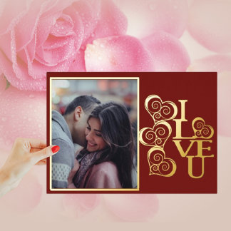 Personalised Happy Valentine's Day Foil Holiday Card