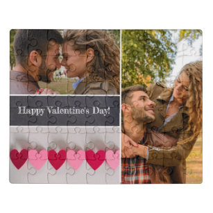 Personalised Happy Valentine's Day Photo Collage Jigsaw Puzzle