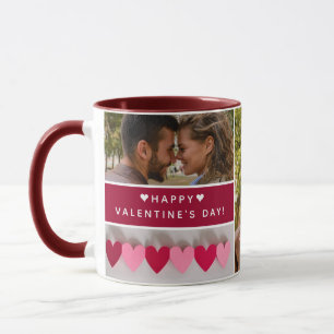 Personalised Happy Valentine's Day Photo Collage Mug
