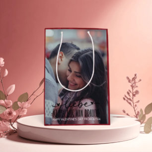 Personalised Happy Valentines's Day Photo Medium Gift Bag