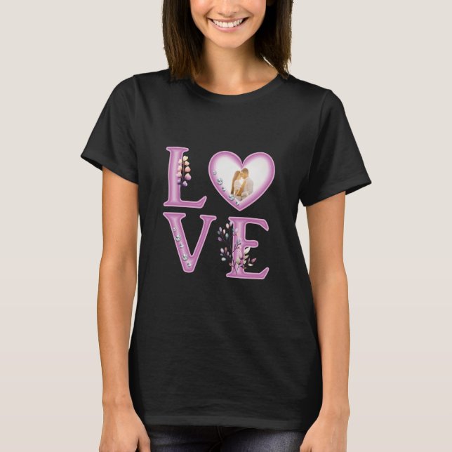Personalised Happy Valentines's Day Photo   T-Shirt (Front)