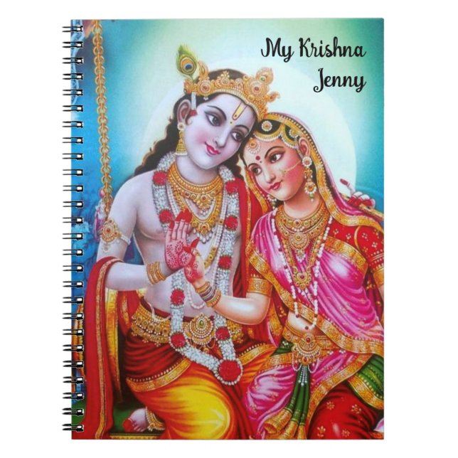 Personalised Hare Radhey Hare Krishna art Notebook (Front)