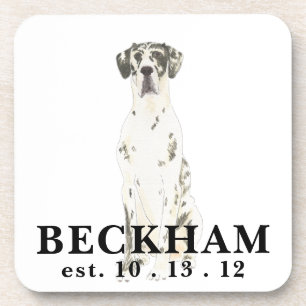 Personalised Harlequin Great Dane Coaster