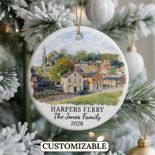 Personalised Harpers Ferry Ornament, West Virginia Ceramic Ornament