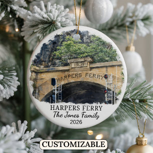 Personalised Harpers Ferry Ornament, West Virginia Ceramic Ornament