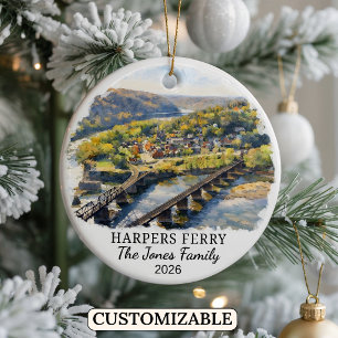 Personalised Harpers Ferry Ornament, West Virginia Ceramic Ornament