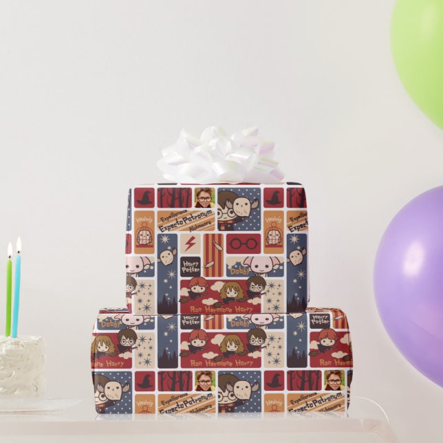 Personalised Harry Potter Cartoon Pattern -  Photo Wrapping Paper (Party Gifts)