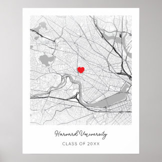 Personalised Harvard University Map Poster