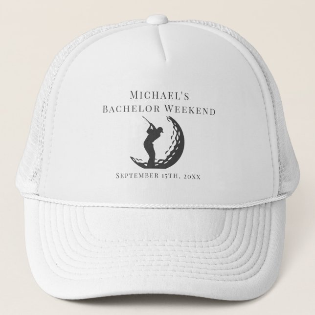 Personalised Hat | Bachelor Golf Weekend (Front)