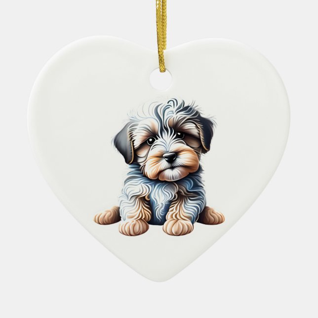 Personalised Havanese Puppy Ceramic Ornament (Front)