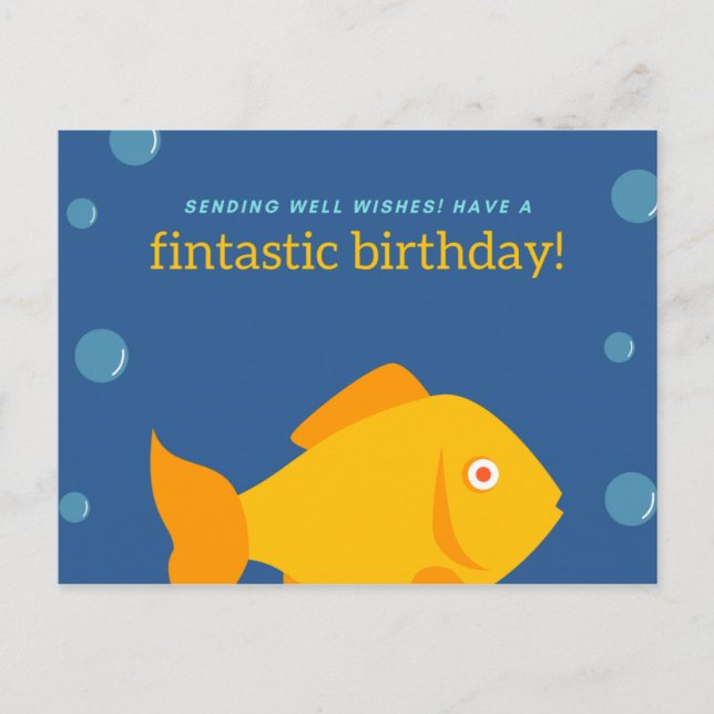 Personalised - Have a fintastic birthday Funny Postcard (Front)