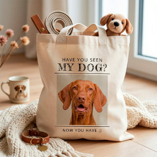 Personalised Have You Seen My Dog Photo Tote Bag