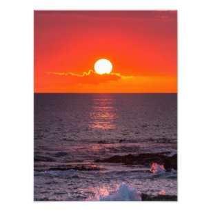 Personalised Hawaii Beach Ocean Tropical Sunset Photo Print