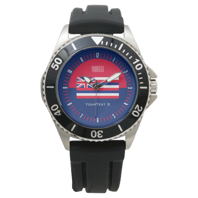 Personalised Hawaii State Flag Watch Design (Front)