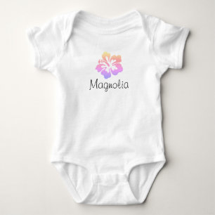Personalised Hawaiian Hibiscus Baby Bodysuit