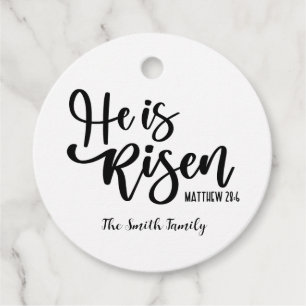 Personalised He is Risen Easter Favour Tag