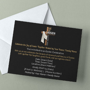 Personalised He Is Risen Easter Party Invitation Postcard