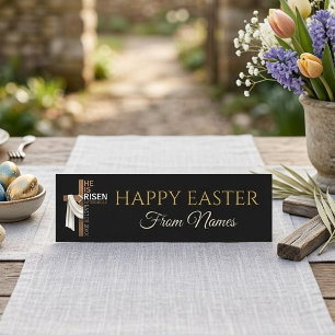 Personalised He Is Risen Happy Easter Add Custom Name Tag