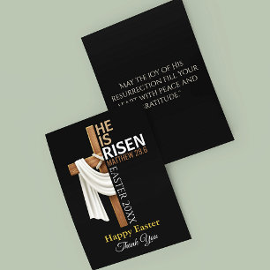Personalised He Is Risen Happy Easter Thank You Card