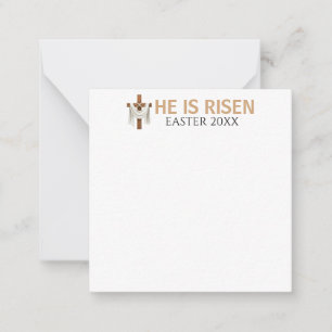 Personalised He Is Risen Vintage Easter Cross Card