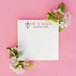 Personalised He Is Risen Vintage Easter Cross Card