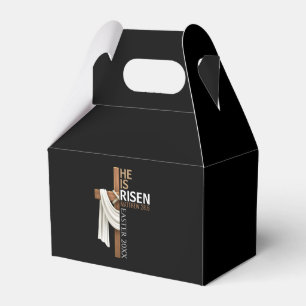 Personalised He Is Risen Vintage Easter Cross Favour Box