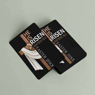 Personalised He Is Risen Vintage Easter Cross Playing Cards