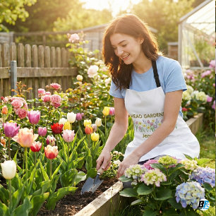 Personalised Head Gardener Watercolor Floral Custo Apron