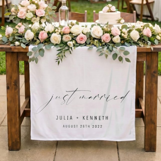 Personalised Head Table Decor Just Married Wedding Tapestry (Creator Uploaded)