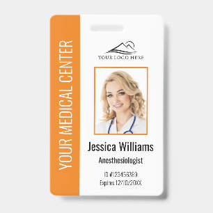 Personalised Healthcare Employee Orange ID Badge