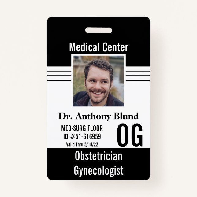 Personalised Healthcare Professional Working ID Badge (Front)
