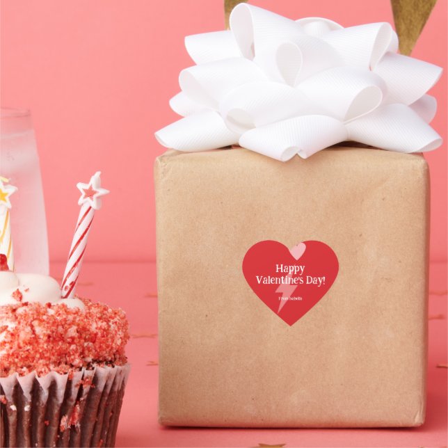 Personalised heart and thunder lightning bolt heart sticker (Party)