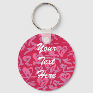 Personalised Heart Background Keychains