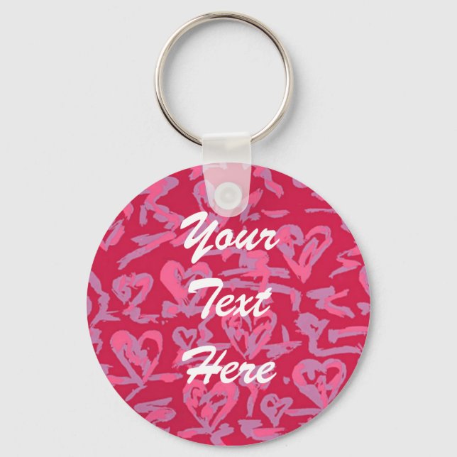 Personalised Heart Background Keychains (Front)