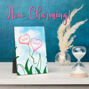 Personalised Heart Balloons Couple Name Plaque