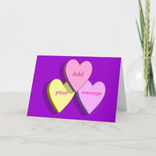 Personalised Heart Candy Card (purple)
