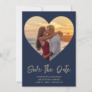 Personalised Heart Cutout Wedding Photo Save The Date