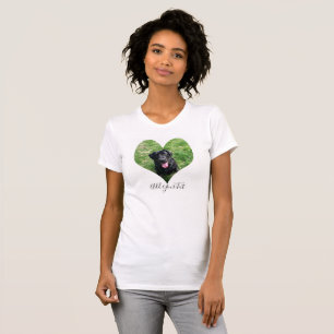 Personalised Heart Dog Pet Photo and Name  T-Shirt