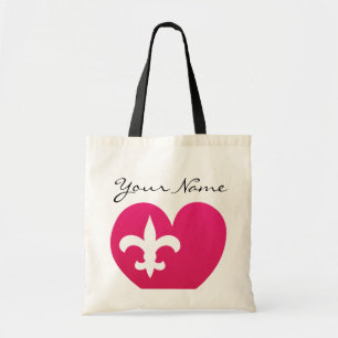 Personalised Heart Fluer de Bag with Your Name