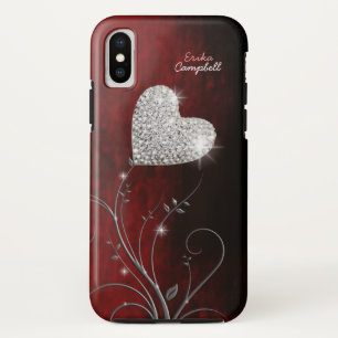 personalised heart girly love iPhone XS case