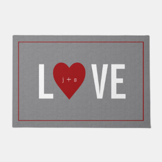 Personalised Heart Initial Grey Doormat