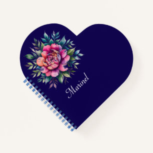 Personalised Heart Journal-Editable Name Notebook