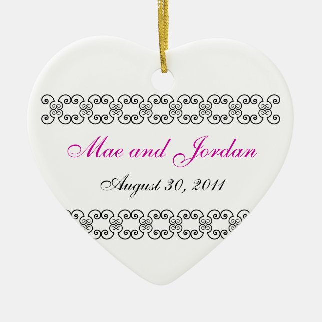 Personalised Heart Keepsake.1 Ceramic Tree Decoration (Front)