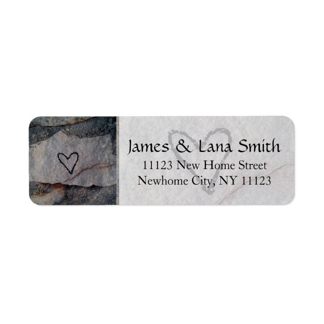 Personalised Heart on Grey Stone Wall Return Address Label (Front)