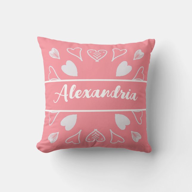 Personalised Heart Pattern Cushion (Front)