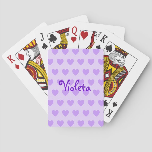Personalised Heart Pattern Playing Cards (Back)