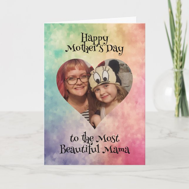 Personalised Heart Photo and Message for Mum Card (Front)
