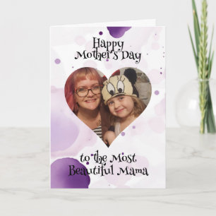 Personalised Heart Photo and Message for Mum Card