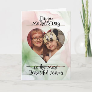 Personalised Heart Photo and Message for Mum Card