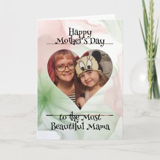 Personalised Heart Photo and Message for Mum Card (Front)